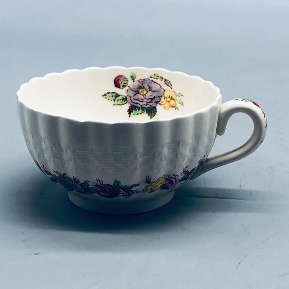 copeland spode Rose Briam tea cup white floral #3 embossed made in England READ - Picture 4 of 8